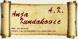 Anja Kundaković vizit kartica
